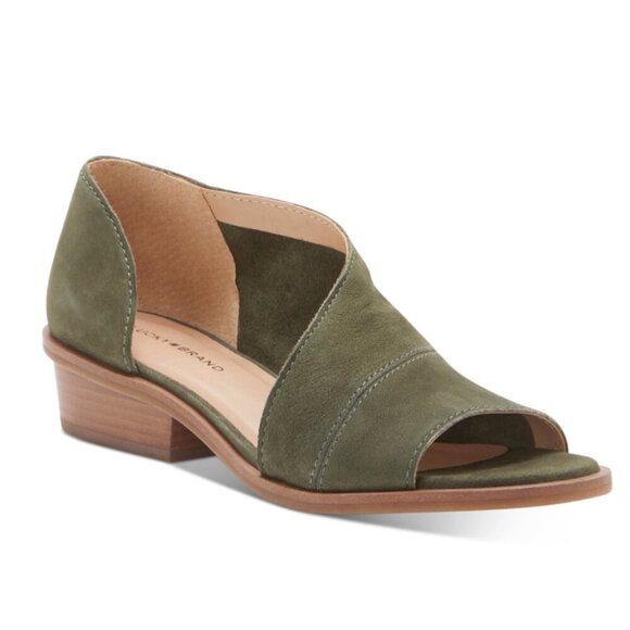 Lucky Brand Women's Serkie Open Toe Slip on Sandal Heeled - Picture 1 of 6
